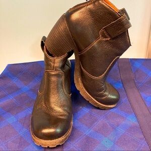 BOC BORN of CONCEPT Sz 6.5 Leather  Western Style Stacked Heel Booties